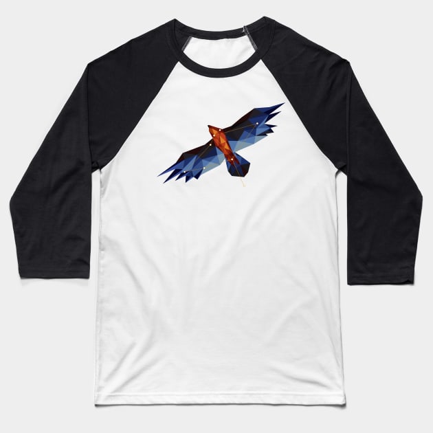 Origami polygonal digital art eagle with stars Baseball T-Shirt by ArctiumStudio